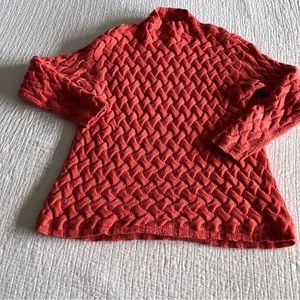 RARE & STUNNING Saks Fifth Ave Cashmere pumpkin basket weave cashmere sweater